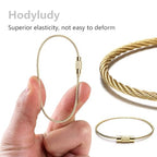 Keychain, 23 Pack of 5.9 Inches Coated Wire Keychain Cable 1.5mm Stainless Steel Loop Rings for Hanging Luggage Tag, Keyrings and ID Tag Keepers, Gold