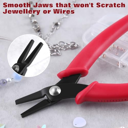 5.5 Inch Mini Flat Nose Pliers Thin Duckbill Pliers with Smooth Jaw for Jewelry Craft Making Beading Hobby Work Craft Supplies - style: Flat Nose Pliers