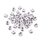 FASHEWELRY 300Pcs Cube White Acrylic Letter Beads 6x6mm Letter S Alphabet Beads for DIY Bracelet Necklace Jewelry Making - color: Letter S, size: 6x6x6mm