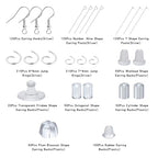 SONGIN Earring Making Kit, 1100 Pcs Jewellery Findings Earring Making Supplies Kit with Ear Hooks Posts Pins Open Jump Rings and 6 Styles Ear Backs (Silver) - color: Silver