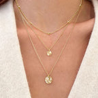 Aisansty Dainty Layered Choker Necklaces Handmade Coin Tube Star Pearl Pendant Multilayer Adjustable Layering Chain Gold Plated Necklaces Set for Women - color: Gold, style: Gold-Twist Disc