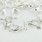 Yueton Curved Lobster Clasps-100pcs 7x12mm Silver Plated Lobster Claw Clasps DIY Jewelry Fastener Hook,Necklace DIY Fasteners (Silver) - color: Silver