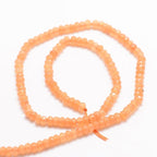 115pcs/strand Dyed Natural Jade Rondelle Beads, 4x2mm Faceted Crystal Stone Smooth Loose Spacer Beads for Jewelry Making Bracelets Earrings DIY Beading Craft Supplies, Dark Orange - color: Dark Orange