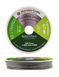 Mandala Crafts 49 Strand Beading Wire for Jewelry Making - 98 FT 21 Gauge Stainless Steel Braided Tiger Tail Wire for Bead Stringing - size: 49 Strands 21 Gauge 0.7MM 98FT