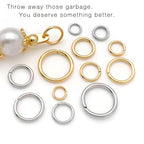 300PCs Stainless Steel Jump Rings for Jewelry Making, 4mm 5mm 6mm 7mm, Earring Bracelet Necklace Finding & Supplies (Stainless Steel) - color: White Gold