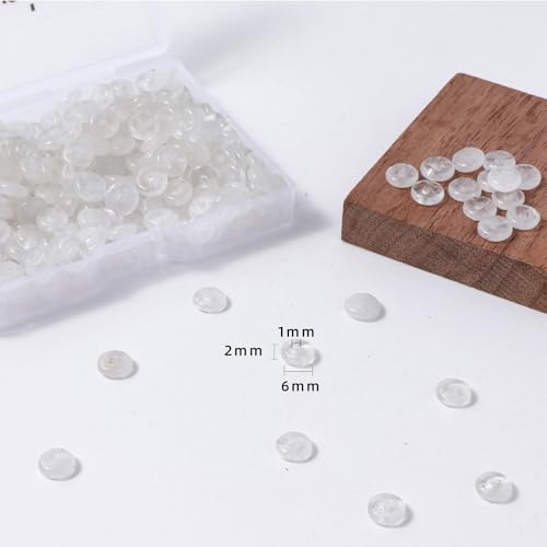 Natural White Crystal Disk Stone Spacer Beads 6x2mm 38cm/str Flat Rondelle Loose Semi Gemstone Caps for Making Bracelets Necklace - color: White Crystal