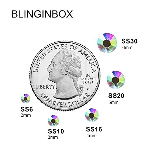 Blinginbox 50000pcs Flatback Rhinestones,Resin Non Hotfix Rhinestones Large Quantity Wholesale for Crafts DIY Creative Design,Clothes,Makeup,Nail Art (3mm=0.12",Crystal AB) - color: Crystal AB, size: 3mm=0.12"