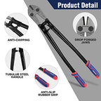 WORKPRO 30" Bolt Cutter, Chrome Molybdenum Steel Blade, Heavy Duty Bolt Cutter with Soft Rubber Grip, Cutting Tool for Cut Chain, Wire, Screw, Rivet - size: 30"