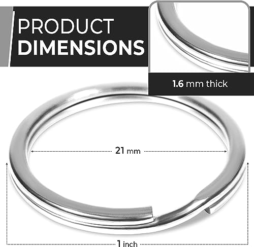 CREST Surgical and Marine Grade Stainless Steel Split Ring for Keychains SS316L Key Rings for Car Keys - color: 10-pack 316lss