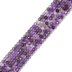 BEADIA Natural Amethyst Crystal Beads 4x2mm 120pcs Faceted Rondelle Loose Semi Gemstone Beads for Jewelry Making Design - color: Amethyst