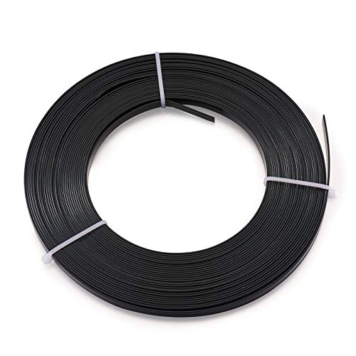 Fashewelry 32.8Ft 5mm Aluminum Flat Wire Black Bendable Metal Craft Wire Strip for Bezel Sculpting Armature Jewelry Making Gem Metal Wrap - color: Flat-Black, size: 5mm
