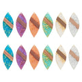Beadthoven Leaf Natural Wood Earring Charms, 12Pcs/6 Pairs Colorful Clear Leaves Resin Charms with Gold Foil for DIY Dangle Wooden Earring Making Supplies - color: Colorful Leaf Glittery