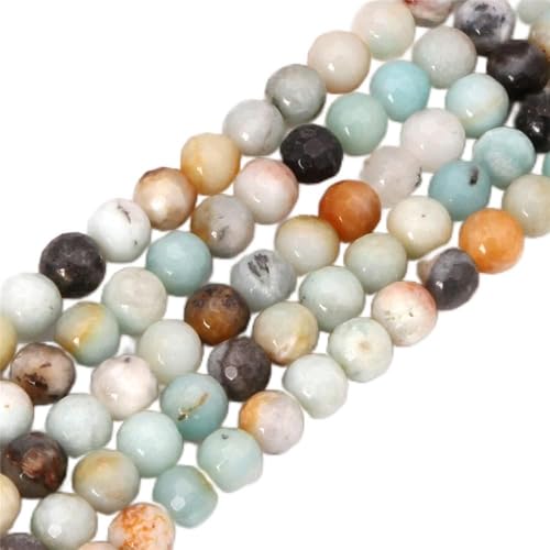 JOE FOREMAN 14mm Amazonite Mixed Color Faceted Beads for Jewelry Making Natural Gemstone Semi Precious Round 15" - color: Faceted, size: 14MM