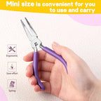 SPEEDWOX Mini Bent Chain Nose Pliers For Jewelry Making, Wire Wrapping & Beading - 45 Degree Curved Serrated Jaws - style: Bent Nose Pliers