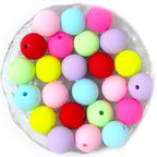 Mixed Lots Colorful Silicone Round Bead DIY Beading Hairband Bracelets Necklace Craft Embelishment (Mixed Colors-Silicone#2) - color: Mixed Colors-Silicone#2