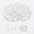 Mixed Star Moon Crystal Glass Beads Seedbeads Loose Round Pearl Beads for Jewelry Making Craft Bracelets Necklaces Earrings DIY Crafts Projects White Glass Spacer Bead Kits for Crafts - color: White