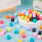 90Pcs 12mm Acrylic Cube Beads Plastic Square Candy Beads Colorful Loose Spacer Cube Bead for DIY Crafts Friendship Bracelet Earring Jewelry Making - color: Mixed Color-Cube