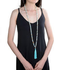 Adabele Premium 108 Mala Beads Malas Necklace - Natural Healing Gemstone Tibetan Buddhist Japa Prayer Meditation Reiki Chakra Stone Quartz Rock Women Men Jewelry - style: Multi-Color Amazonite