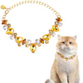 HOWWFALY Dog Collar and Cat Collar Gold Chain Necklace Stainless Steel Adjustable Yellow Diamonds Collar with Cute Pet Paw for Small Medium Pets Cats Dogs Kitten Puppy - color: Yellow, size: Large