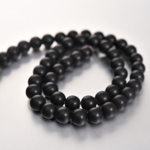 6mm Matte Black Onyx Stone Beads Natural Crystal Gemstone Round Loose Beads for DIY Jewelry Making 15"/Strand - color: Matte Black Onyx, size: 6mm