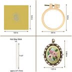 ZOCONE 4 Packs Embroidery Necklace Kits, Embroidery Pendant Kit Mini Cross Stitch Kit with 4 Hoops, Necklace, Pendant, Stamped Pattern Cloth, Instructions, etc., Embroidery Kits for Adults - color: 4 Packs-A