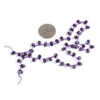 7mm Natural Amethyst Faceted Teardrop Briolette Healing Gemstone Bead Loose Beads for Jewelry Making Strand 15 Inch - color: 7mm Amethyst