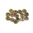 JOE FOREMAN 2x6mm Natural Green Unakite Jasper Stone Heishi Disc Rondelle Spacer Beads for Jewelry Making Full 15" Strand Energy Stone Healing Power Crystal - color: Green Unakite Jasper