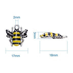 Craftdady Enamel Dangle Charms Pendant Food Animal Flower Cute Charms Colorful Metal Fruit Pendants Hang Ornament for Craft Bracelet Necklace Earring Key Chains Jewelry Making - color: Yellow & Black Bee