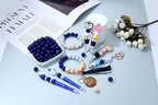 MAIBAOTA 120 Pcs Blue Beads for Bracelets 15 mm Navy Blue Beads for Keychain/Pens/Bracelet/Necklace Making Focal Beads Loose Rubber Round Silicone Beads Bulk for Craft Making（with Boxed Kits） - color: Navy Blue