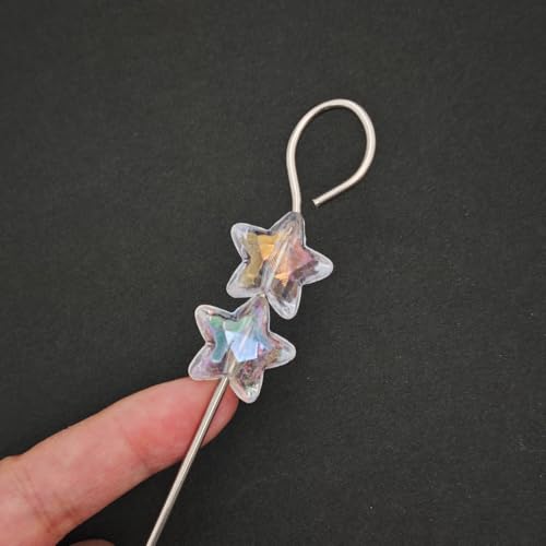 INSPIRELLE 50 Pieces Acrylic Large Star Beads 20mm Crystal AB Beads for Jewelry Craft Making - color: 50x Large Crystal AB Stars
