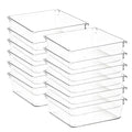 12 Pack Drawer Organizer - 6" X 6" Clear Acrylic Storage Bins with Non-Slip Pads, Versatile Desk Tray for Makeup, Jewelry, Kitchen, Bathroom, and Office Organization - size: 6"X 6"