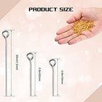 Junkin 1400 Pcs Eye Pins Mix Jewelry Findings 0.63 * 0.79 * 1.18 in Open Eye Head Pins Findings for Jewelry Making DIY Necklace Bracelets(Gold, Silver) - color: Gold, Silver