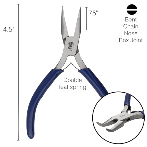 The Beadsmith Bent Chain-Nose Pliers for Crafting and Repair, Jewelry Making Supplies - style: Bent Chain Nose