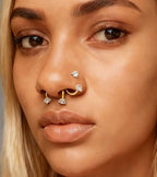 QWALIT Piercing Taper Threadless Insertion Tool - Titanium Labret Pin 16g, 18g, 20g - color: C4 - Gold -20g 8mm 3pcs