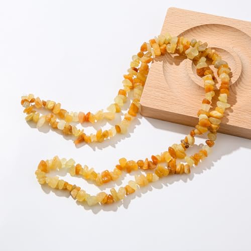 Natural Chip Stone Beads About 200pcs Yellow Aventurine Stones 5-8mm Irregular Gemstone Healing Crystal Loose Rocks for Bracelet Necklace Earrings Jewelry Making(Yellow Aventurine) - color: yellow Aventurine