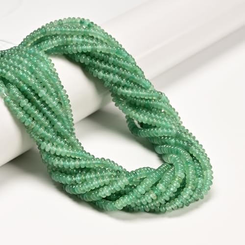 ICAI 2x4mm Natural Rondelle Beads – Loose Gemstone Spacers for DIY Jewelry Making (Green Aventurine) - color: Green Aventurine, size: 2x4