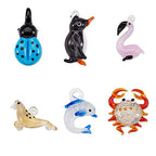 FASHEWELRY 50Pcs Handmade Mixed Animals Lampwork Glass Pendants Small Cute Animals Loose Beads Charms for DIY Jewelry Making - color: Mixed Animals-Mixed Color