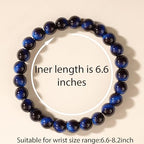 Handmade 8mm Beaded Bracelets For Men Protection Bracelet For Women Chakra Feng Shui Stretchy Handmade Lucky Money Stretchy Crystal Bracelets Best Gifts - color: Simulated Blue Tiger