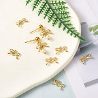 FASHEWELRY Golden Bow Connector Charms Bulk, Christmas Bowknot Link Charms, Infinity Links Geometric Hollow Bezel Pendants for Earring Bracelet Necklace Keychains Jewelry Making - color: Light Gold-Bowknot