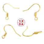 Gold Earring Hooks 80 PCS/40 Pairs, Ear Wires Fish Hooks, 240pcs Hypo-allergenic Jewelry Findings Parts with Jump Rings and Clear Silicone Earring Backs Stoppers for DIY Jewelry Making (14K Gold) - color: Small 14K Gold