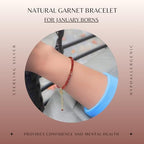 Faceted Bracelet for Women, Certified 925 Sterling Silver with 18K Gold Vermeil Healing Crystal Bracelets for Women - Crystals and Healing Stone Bracelet Women Jewelry for Gift - color: Garnet