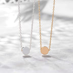 Valloey Rover Gold Necklace for Women 14K Gold Plated Circle Cubic Zirconia Pendant Necklace Dainty Twist Rope Chain Necklace Simple Jewelry Gift for Women - style: Gold-dot