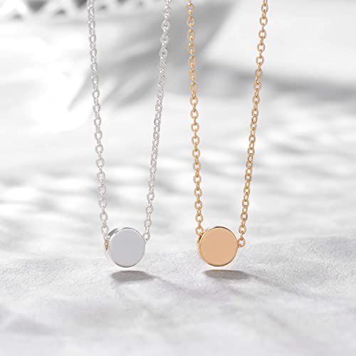 Valloey Rover Gold Necklace for Women 14K Gold Plated Circle Cubic Zirconia Pendant Necklace Dainty Twist Rope Chain Necklace Simple Jewelry Gift for Women - style: Gold-dot