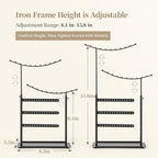 LAMU Jewelry Organizer, 5 Tier Jewelry Stand Display with Anti Entanglement Necklace Holder Tree, Height Adjustable Stroage for Earrings Rings Studs Bracelet, Valentines Day Gifts for Women, Black - color: Black