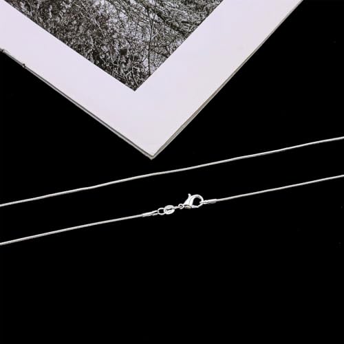 925 Sterling Silver Chain Necklace for Women 16-24 Inch Silver Jewelry Gift - size: 22 Inch, style: Round Snake Chain 1mm