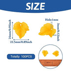 Crafans 100Pcs Orange Acrylic Leaf Charms Maple Leaves Pendants Beads Plant Petal Leaf Beads Spring Charms for Fall Autumn Crafts DIY Jewelry Making Supplies - color: Orange