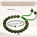 Amazing Gemstone Chrome Diopside Bracelet, Gifts For Men & Women - Protection Healing Crystal Bracelet - 8mm Gemstone Beaded Adjustable Bracelet, Pulseras Para Hombres Mujer Stocking Stuffers - color: Chrome Diopside