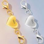 925 Silver Heart-Shaped Magnetic Necklace Clasps and Closures, Magnetic Clasp Converter for Jewelry Making Supplies,Chain Extender Connector for Necklace Bracelet (4pcs Silvery) - color: 4pcs silvery