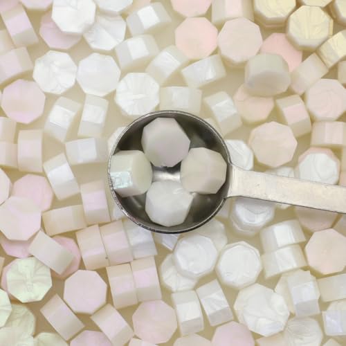 250Pcs White Mix Sealing Wax Beads for WaxSeal Stamp, WaxSeal Beads Set with 5 Colors Perfect for Gift Sealing, Letter Wax Sealing (250, White Mix) - color: White Mix