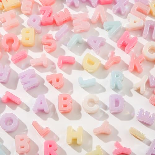 500Gram/160pcs Large Letter Beads Big Chunky Letter Bead A-Z Acrylic Alphabet Bubble Beads for Paracord Bead Bag Charm Keychains Crafts Education Leaning (ab Pink)